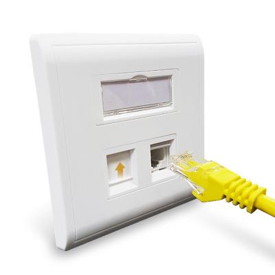 Κίνα Network Cabling System Network Faceplate 1 2 4 Type RJ45 Wall Plate 86x86 Port 86 Two Port rj45 Faceplate προς πώληση