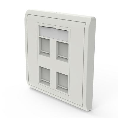 Китай Network cabling system 1 2 4 type RJ45 wall plate 86x86 faceplate rj45 network port 86 two port faceplate продается