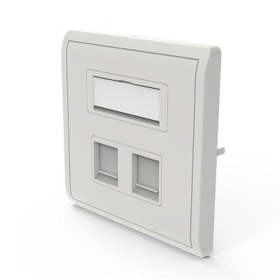 中国 Network Wiring System Network Faceplate 1 2 4 Port Type RJ45 Wall Plate 86x86 Faceplate 2 Two Port 86 Port 販売のため