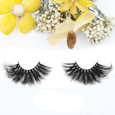 China Natural Lashes Logo Lash Boxes Custom Packaging Luxury 25mm Lashes Handmade Soft Fluffy Natural Mink Eyelash Vendor Silk False for sale