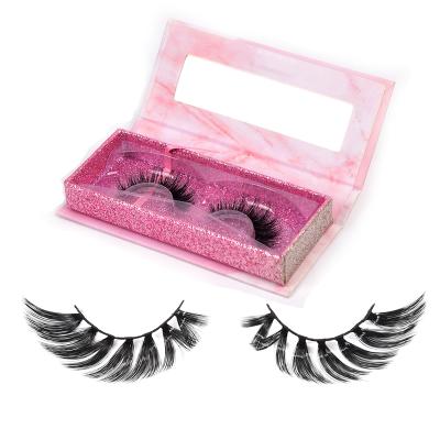 China Wholesale 25mm Mink Full Strip Lashes Silk Natural Soft Eyelash Vendors False Eyelashes Fakelashes With Custom Lashbox Packaging for sale