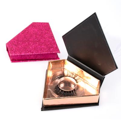 China Free sample 3d private label lashes natural soft silk eyelash packaging box black diamond custom lashes for sale