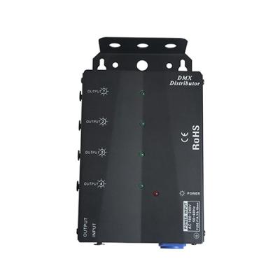 China Ignition Distribute And Output Controller 4 Routes Dmx Signal 4 Way Dmx Splitter Dmx Signal Amplifier for sale