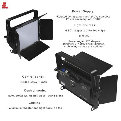 China Event COB 100 Watt Bi Color Stage Panel Led Light Video Led Panel Light Stage Lights for sale