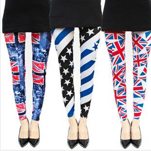 China Sell cheap fashion tight pants ,Skinny pants,leggings printed with American nation's flag for sale