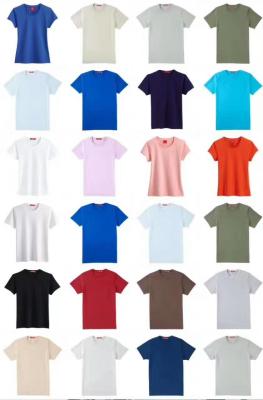 China men & women's  solid color summer Cotton Round collar  slim design Tees stock  size XS to XxxL 3 designs 18 colors en venta