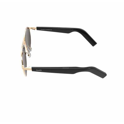 China 10 Years Experience Wholesale 2023 Gold Bluetooth Smart Metal Glass Frame 5.3 Sunglasses With Microphone for sale