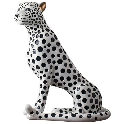 China Europe head office resin craft sculpture decoration fiberglass leopard animal statue for sale for sale