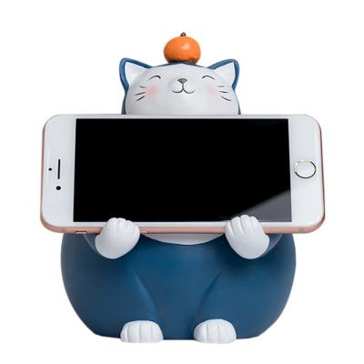 China Lazy Animal Desktop Anime Cat Phone Holder Cartoon Hand Made Japanese Cute Laptop Stand Mobile Home Decor for sale