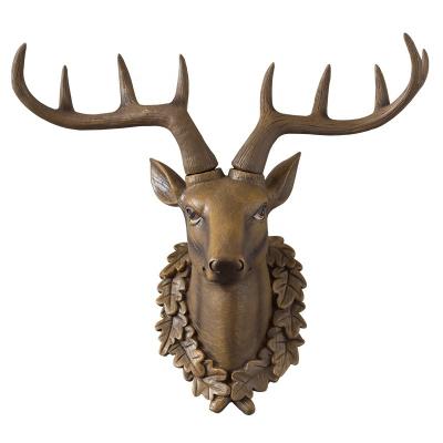 China Europe Artificial Decorative Natural Head Sculpture Resin Deer Wall Mounted Head for sale