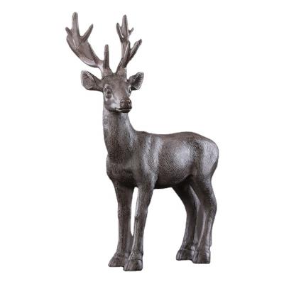 China Europe Polyresin Wildlife Animal Figurines Resin Vintage Moose Deer Home Figurines for sale