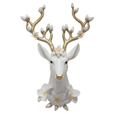 China Europe 3D Resin Flower Animal Deer Main Large Size Decoration for sale