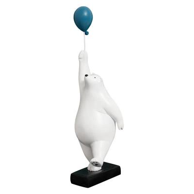 China Europe resin craft balloon bear ornament lovely style decoration room decoration creative standing cabinet for sale