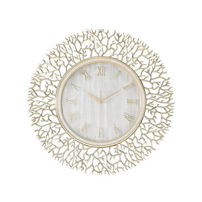 China 2021 Beautiful Rome luxury coral shaped clock in wall small size decoration, living room for sale