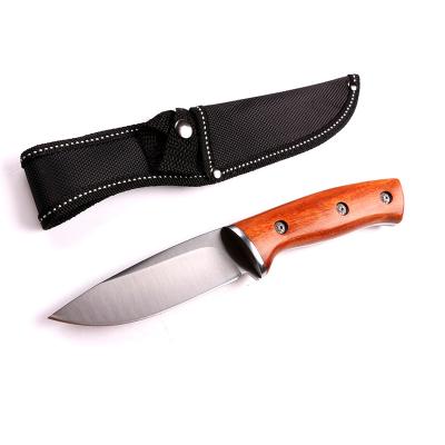 China Easy Carry High Quality 440 Stainless Steel Fixed Blade Knife Full Survival Hunting Knife With Nylon Sheath for sale