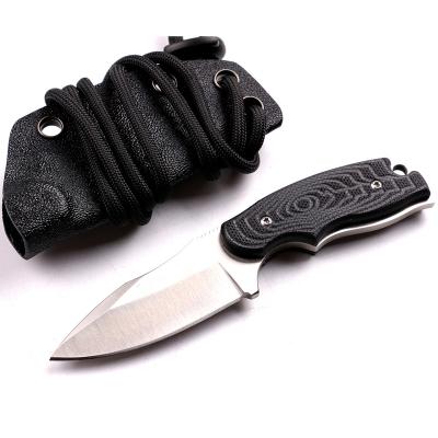 China Easy carry 8Cr13 stainless steel small fixed blade knife survival tactical knife with G10 handle and kydex sheath for sale