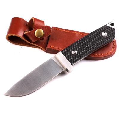 China Easy Carry D2 Blade Steel Fixed Knife Straight Hunting Knife With Anti-Slip G10 Handle for sale