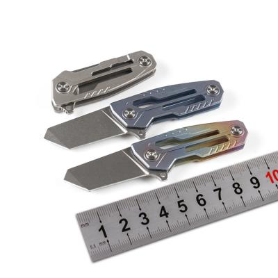 China Easy Carry New Arrival Titanium Carbide Handle EDC Mini Folding Pocket Knife With D2 Steel Blade for sale