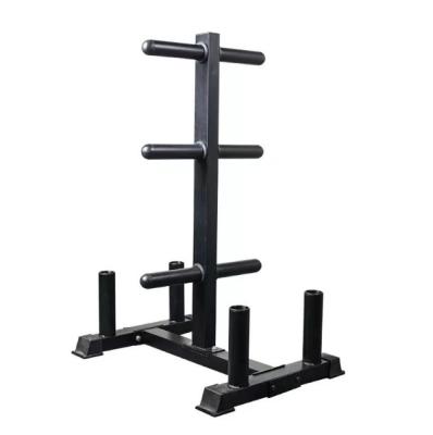 China Dumbbell Gym Equipment Rubber Covered Shaft Shaped Weight Lifting Dish Rack Weight Plate Storage Rack Shaft and Barbell Bar Bumper Rack for sale