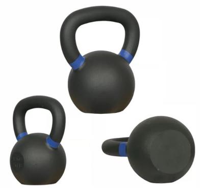 China Black Strength Rubber Covered Cast Iron Gym Fitness Training Dumbbell Powder Coated Handle Logo Custom Kettlebells for sale