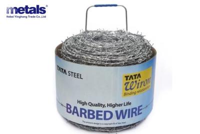 China 500m Roll And 1.6mm Thickness Hot Dipped Galvanized Barbed Wire With Handle for sale