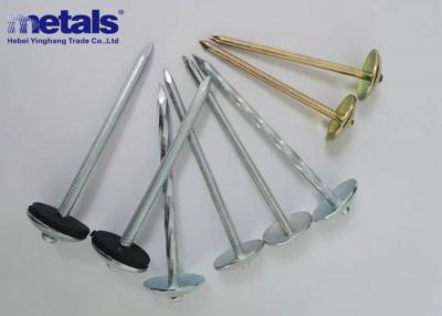 China Umbrella Head Sing Shank Hot Dipped Galvanized Roofing Nails With Washer for sale