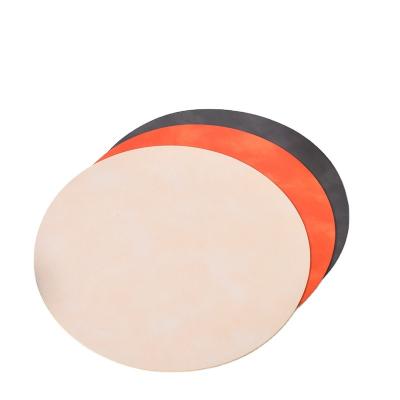 China Round Leather Place Mats And Coasters Stocked Leather Place Mat Nordic Table Place Mat for sale