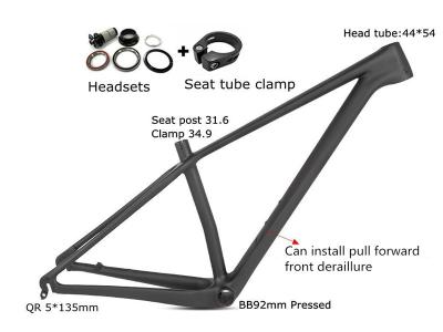 China BMX Supplier OEM Chinese Ultralight T1000 Carbon Fiber Bike Mountain Bike Frame 29er Frame 29er MTB Frame for sale