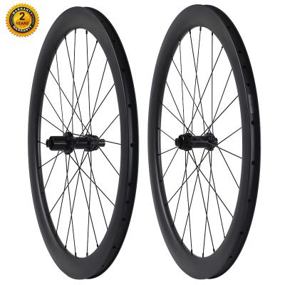 China Road Bikes Carbon Fiber Wheel China Disc Brake Open Road Carbon Bicycle Wheel 38mm 700C Carbon Fiber Gravel Bicycle Wheel for sale