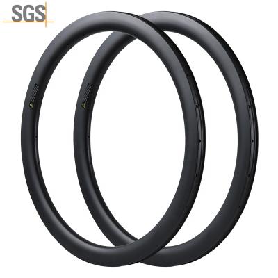 China Road Bikes Wholesale Carbon Fiber Brake Rim 700c 25mm Carbon Fiber Road Bike Tubeless Wide Rim for sale