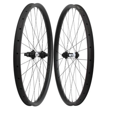 China MTB Road Bikes BMX 27.5er Wheelset 27.5er Wheelset Carbon Fiber MTB Wheelset 36mm Wide Band DT350 Hub Asymmetric Mountain Bike for sale