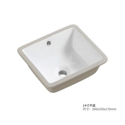 China Modern Bathroom Sink Under Sunken Wash Basin With Square Bottom Ceramic Wash Basin for sale