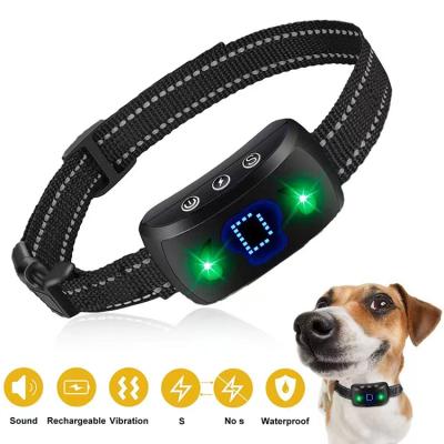 China Amazon Stocked Success No Bark Factory Price Anti Bark Vibration Device Rechargeable Dog Training Collar for sale