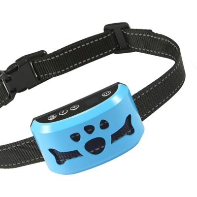 China 2021 Amazon Best USB Stored Superior Electric Ultrasonic Rechargeable Automatic Dog Stop Barking Vibration Anti-bark Dog Training Collar for sale