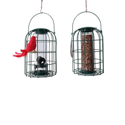 China 2021 Sustainable Tube Bird Feeder Squirrel Resistant Outdoor Metal Hanging Easy Plastic Wild Bird Feeders For Birds for sale