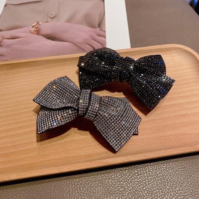 China Feng Rhinestone Spring Clip Half New Hair Cloth Hair Accessories Small Scented Hair Clip Top Clip Hairpin Large Bow Hairpin for sale