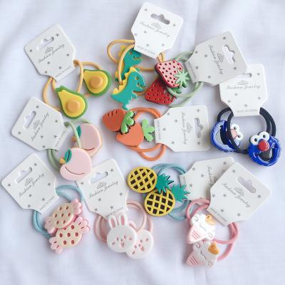 China Kids Hair Decoration Cute Animal Friendly Acetate Hair Rings For Little Girls Colorful Rubber For Kid Accessory for sale