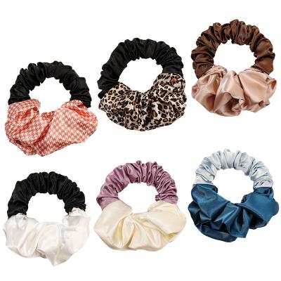 China New Hip Hop Style Hair Accessories Chiffon Tied Ribbon Headband Bow Floral Scrunchies For Girls Hair Ties for sale