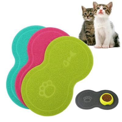 China Wholesale Multicolor PVC Pet Travel Semicircle Bowl Mat Non-Slip Pet Floor Mat Pet Bowl Feeding Accessories for sale