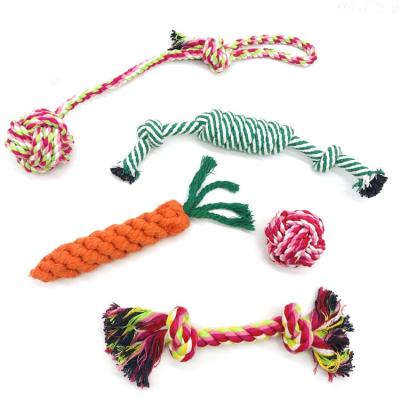 China Brand New Viable Eco Pet Toy Interactive Bite Resistant Dog Playing Chewing Combo Cotton Rope Toy Wholesaler for sale