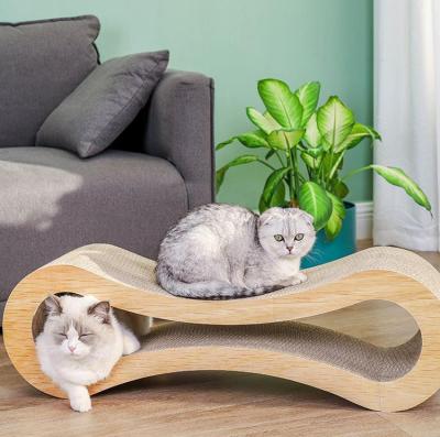 China Viable Custom Logo Pet Cat Toy Cat Scratcher Cardboard Interactive Cat Scratchers for sale