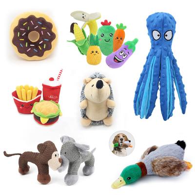 China Viable Dogs Interactive Stuffed Animal Chew Toy Dog Puzzle Chewing Soft Squeaky Toys Set for sale