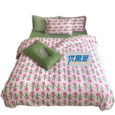 China Antistatic Customized Soft Plain Dyed &print Cotton Knitting Bedding Set For Hotel Wedding Home Hospital for sale