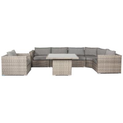 China Competitive Outdoor Garden Sofa 2018 Rattan Garden Furniture Sofa With High Table for sale