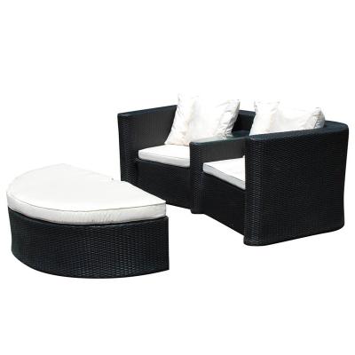 China Garden Weather Furniture Pe Rattan Outdoor Sofa 2 Seater Wicker Patio Aluminum Furniture Set Waterproof Outdoor Sofa For Sale for sale