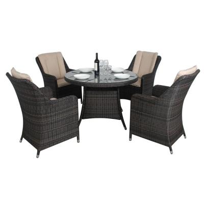 China Best Weather Furniture Outdoor Selling Rattan All Weather Outdoor Wicker Furniture 4 Seater Patio Dining Set for sale