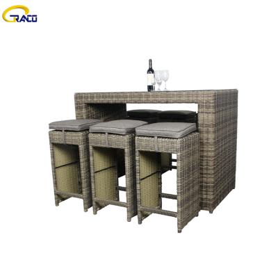 China UV-resistant breakfast upholstered bar stools / mini bar table for sale