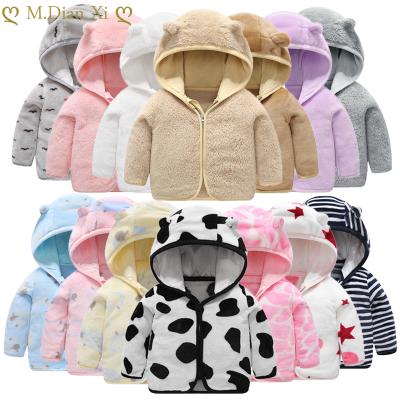 China Free Time Children's Flannel Hooded Clothing Jacket For Girls Thick Warm Jacket For A Boy Newborn Clothes Coat Baby Clothes 0-6Y for sale