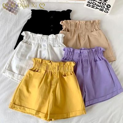 China Shorts Girls 4-12Y High-waisted Shorts All-match Summer Style Slim Western Children's Clothing Flower Wide-legged Shorts for sale