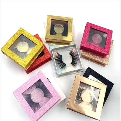 China Wholesale 3d supplier holographic box 25mm mink real thick british fur eyelashes with eyelashes for sale